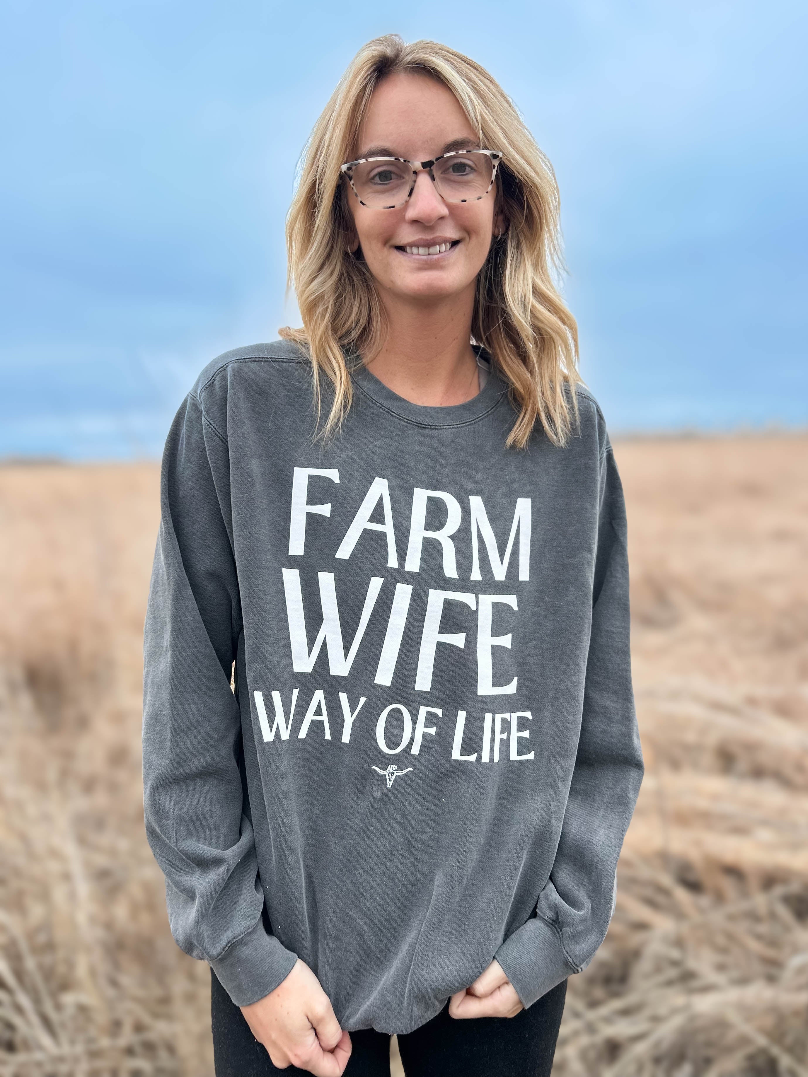 'Farm Wife Way of Life' Black Crew