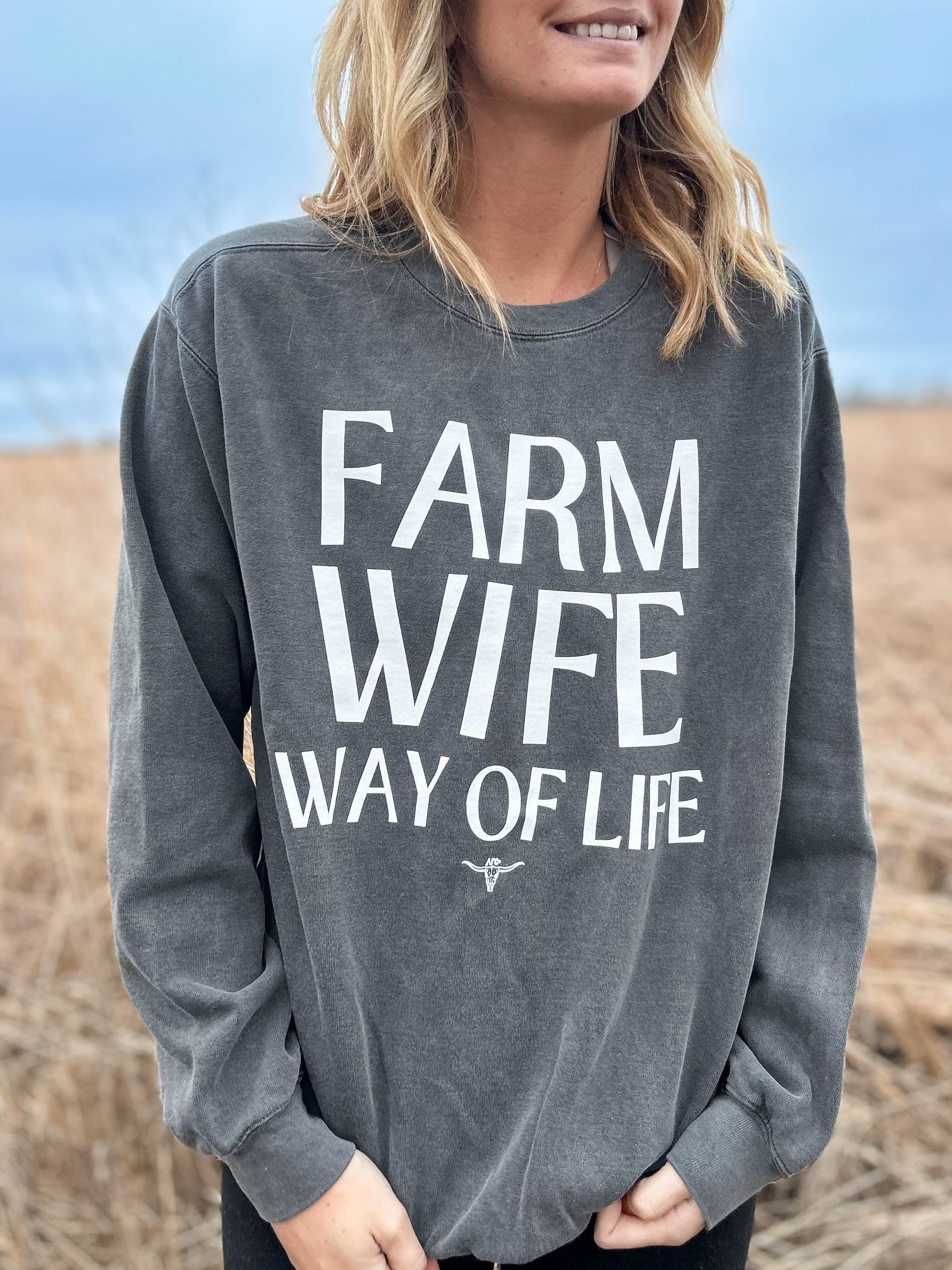 'Farm Wife Way of Life' Black Crew