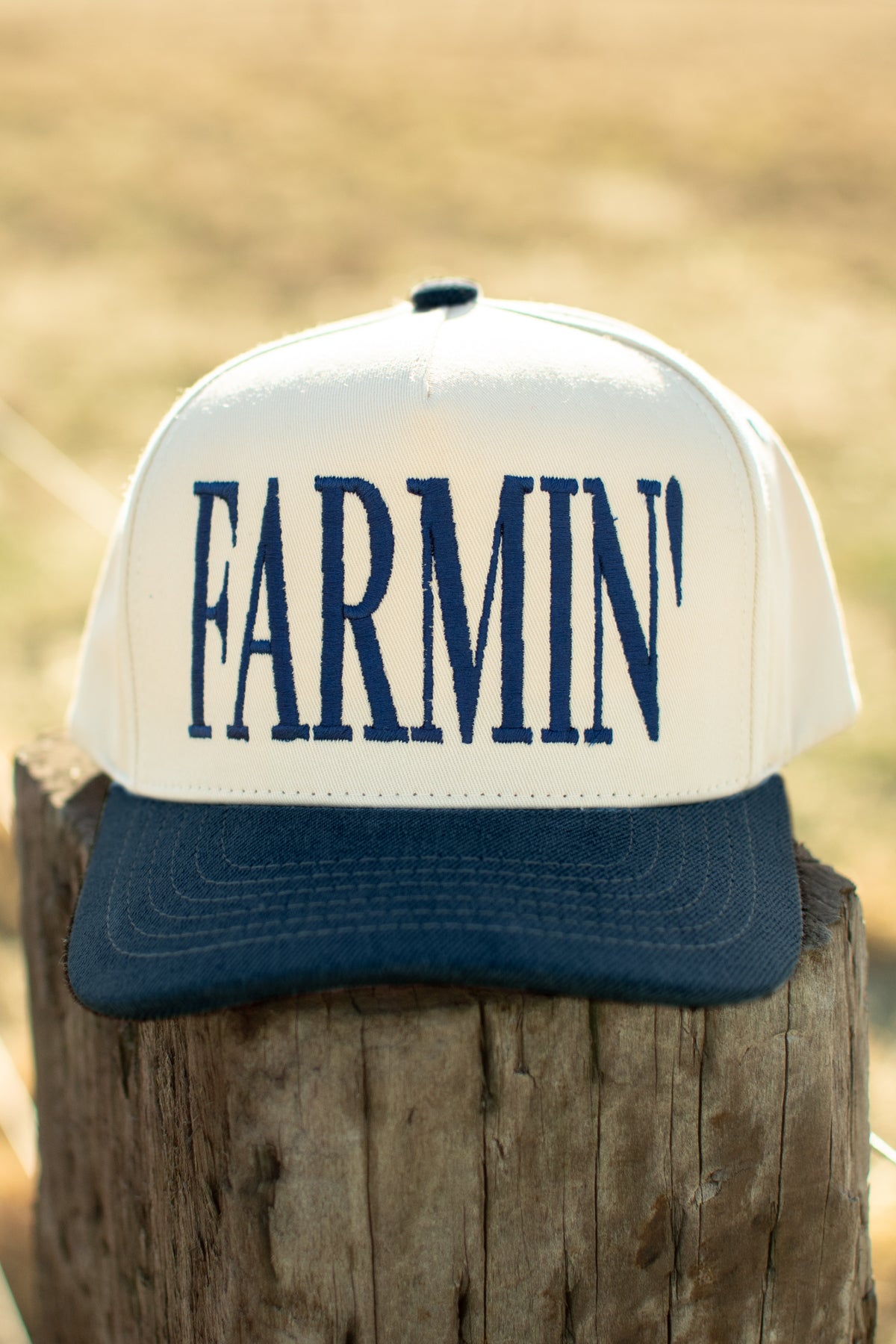 'FARMIN' Embroidered Navy Trucker Hat