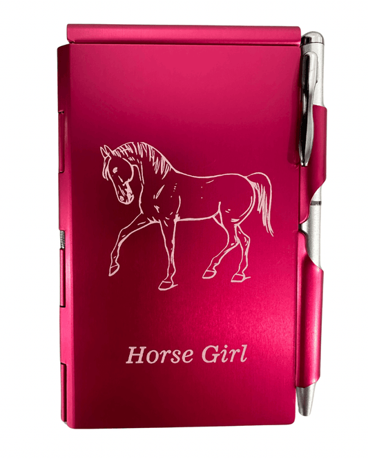 Pink 'Horse Girl' Flip Notepad - American Farm Company