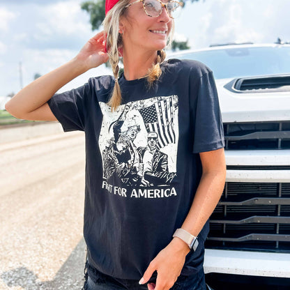 FIGHT FOR AMERICA Black Tee - Trump ‘24