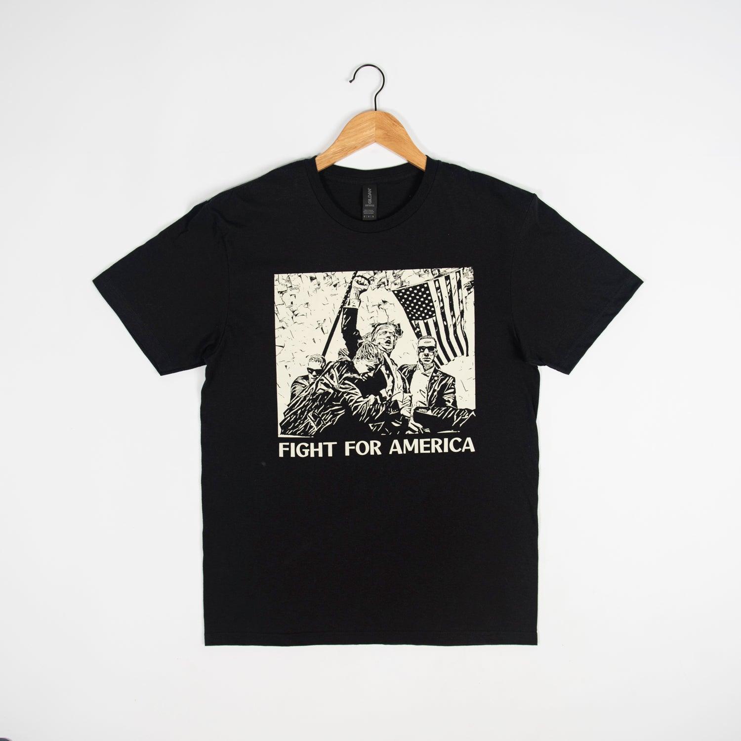 FIGHT FOR AMERICA Black Tee - Trump ‘24 - American Farm Company