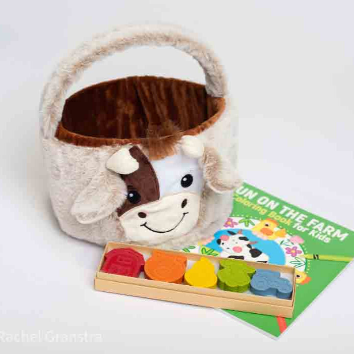 Fuzzy Cow Easter Basket