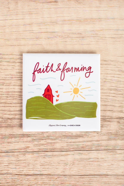 'Faith & Farming' Refrigerator Magnet