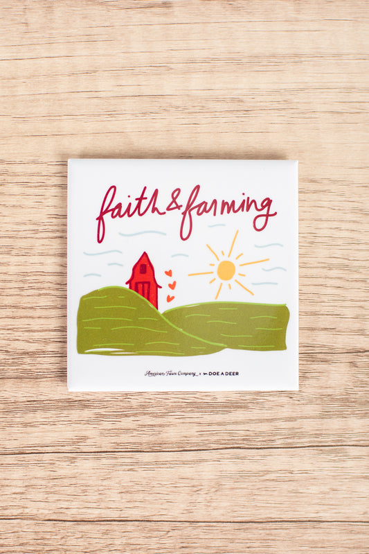 'Faith & Farming' Refrigerator Magnet