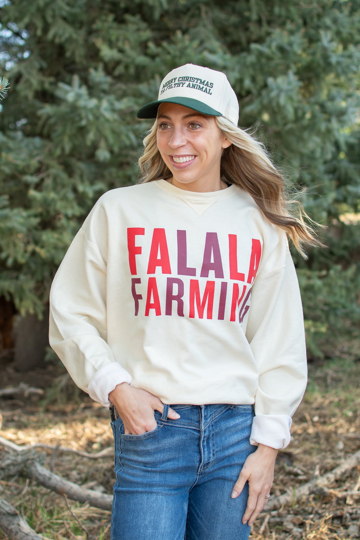 'FalalaFarming' Ivory Crewneck