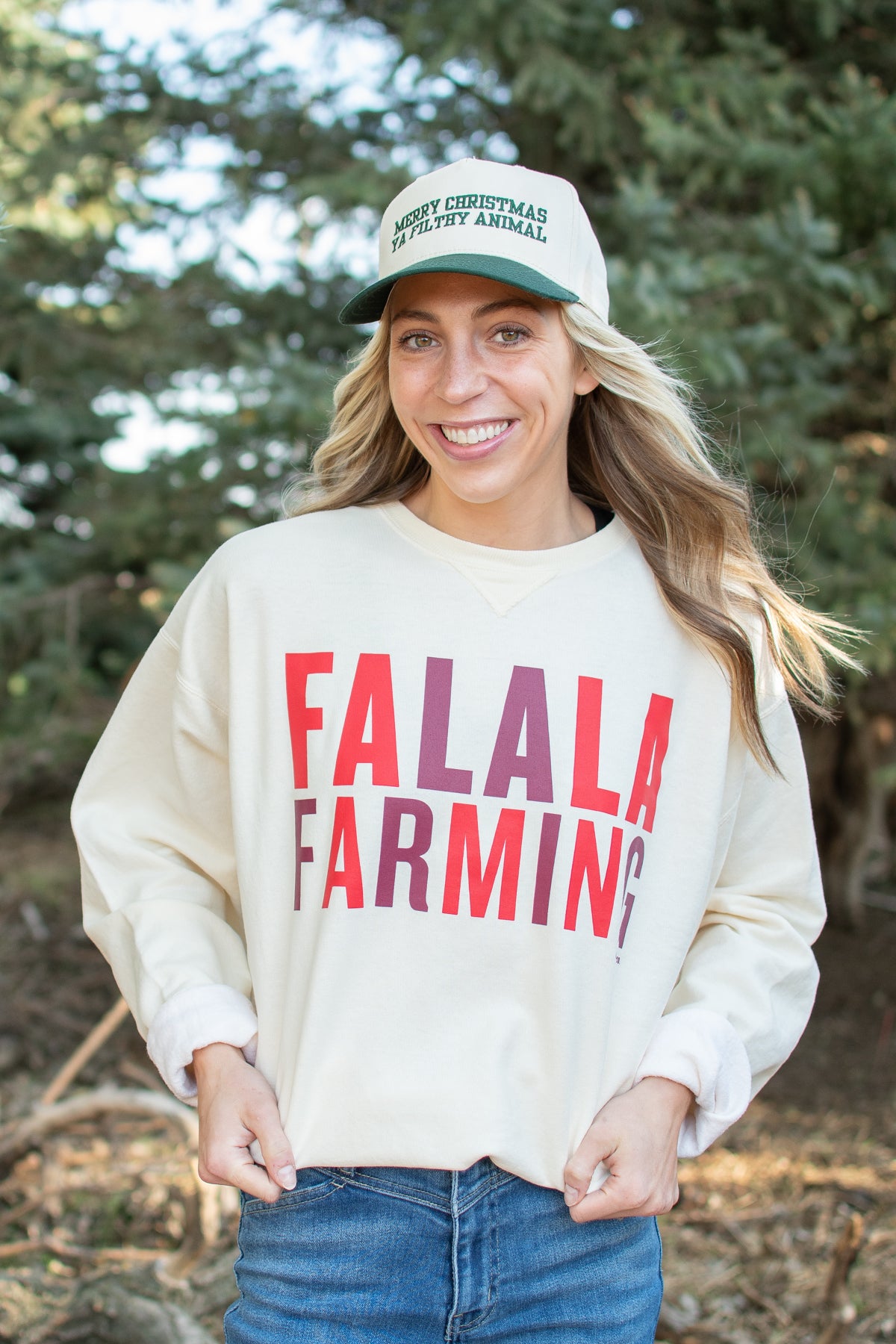 'FalalaFarming' Ivory Crewneck