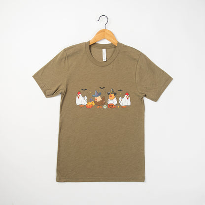 Fall Chickens Heather Olive Tee - American Farm Company