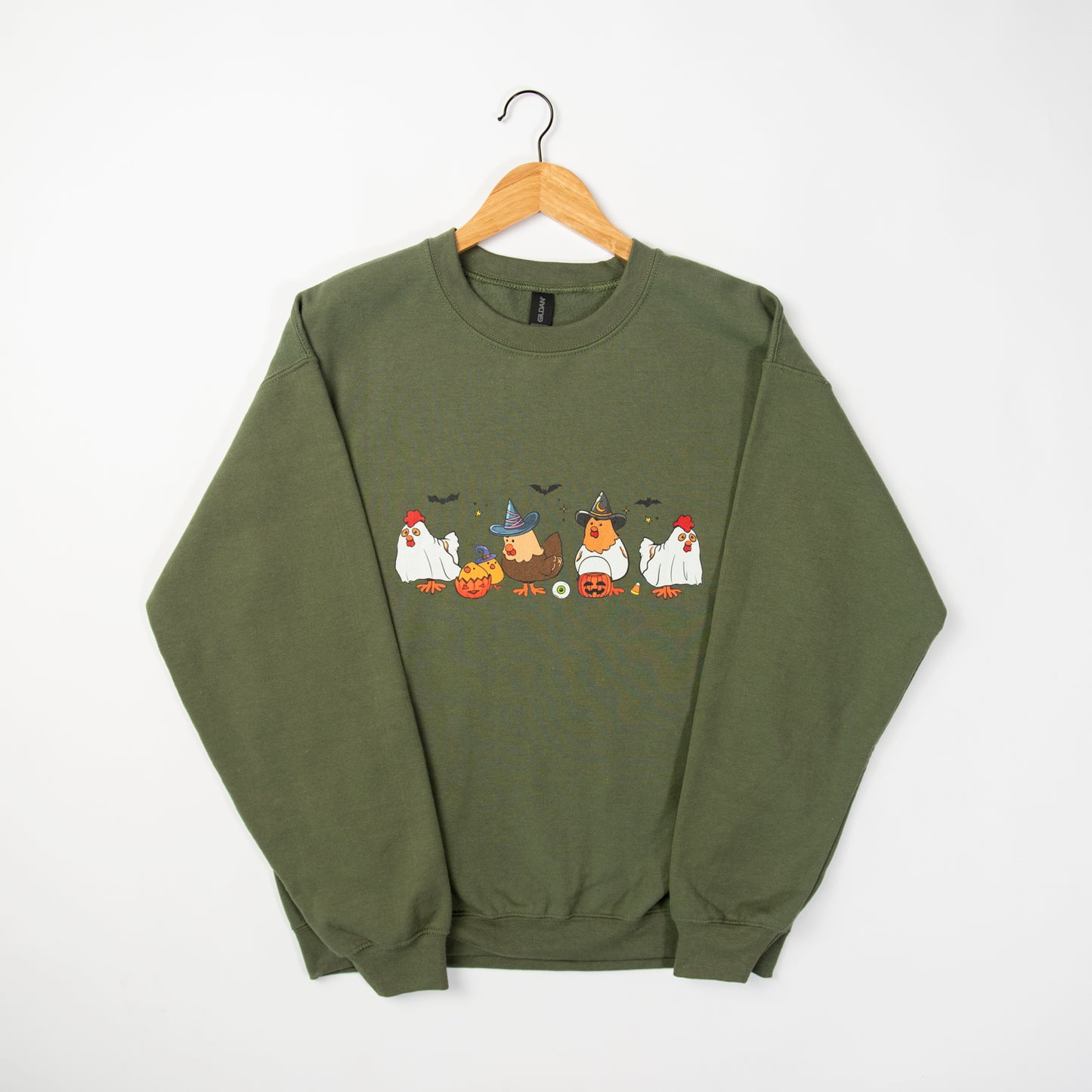 Fall Chickens Olive Crewneck - American Farm Company