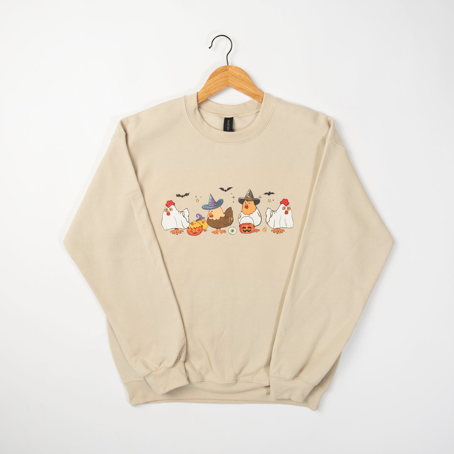 Fall Chickens Tan Crewneck - American Farm Company