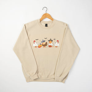 Fall Chickens Tan Crewneck - American Farm Company