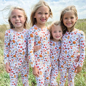 Fall Floral Toddler/Youth Bamboo Pajamas - American Farm Company