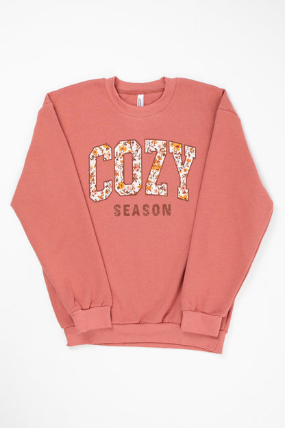 Fall Floral 'Cozy Season' Adult Crewneck