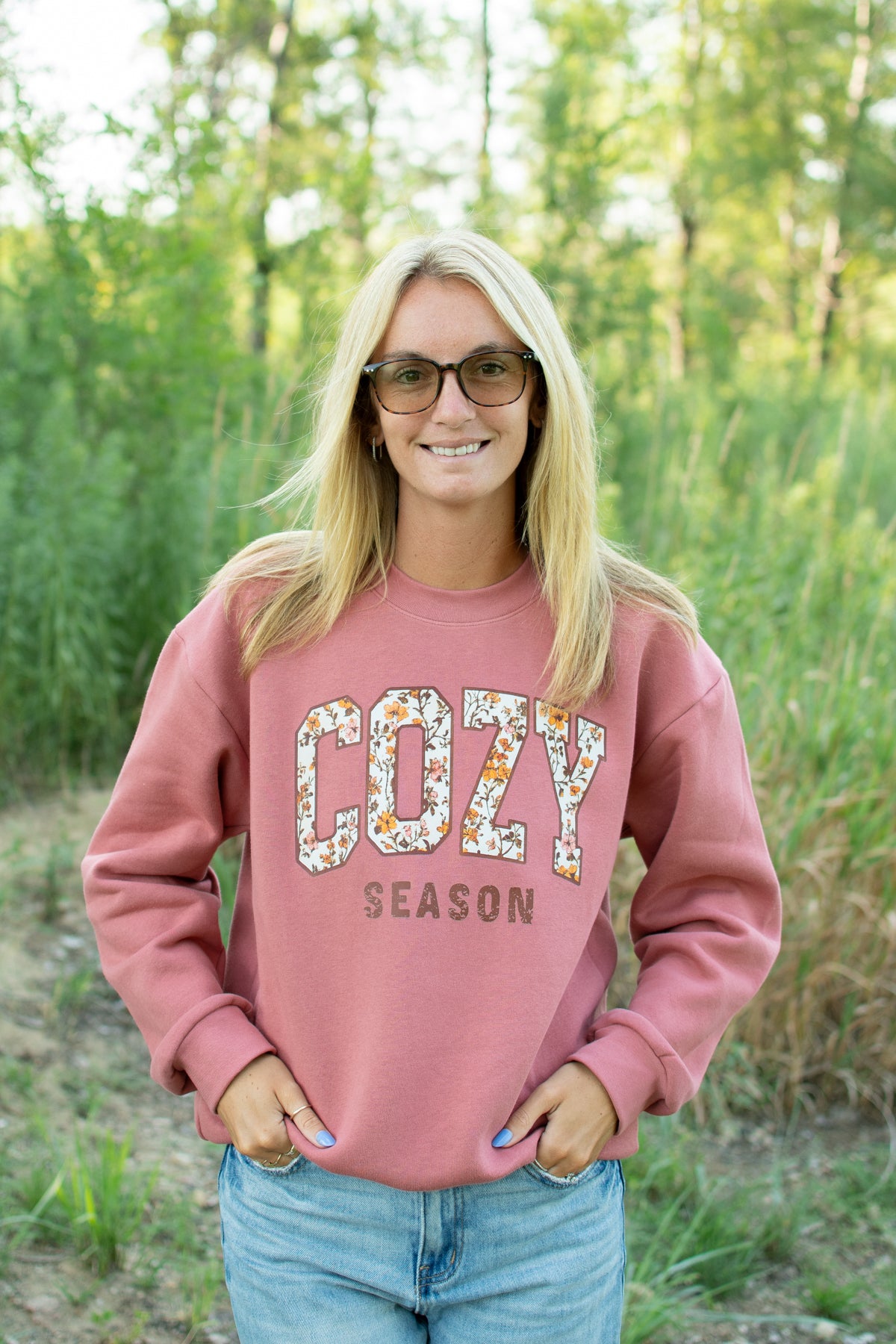 Fall Floral 'Cozy Season' Adult Crewneck