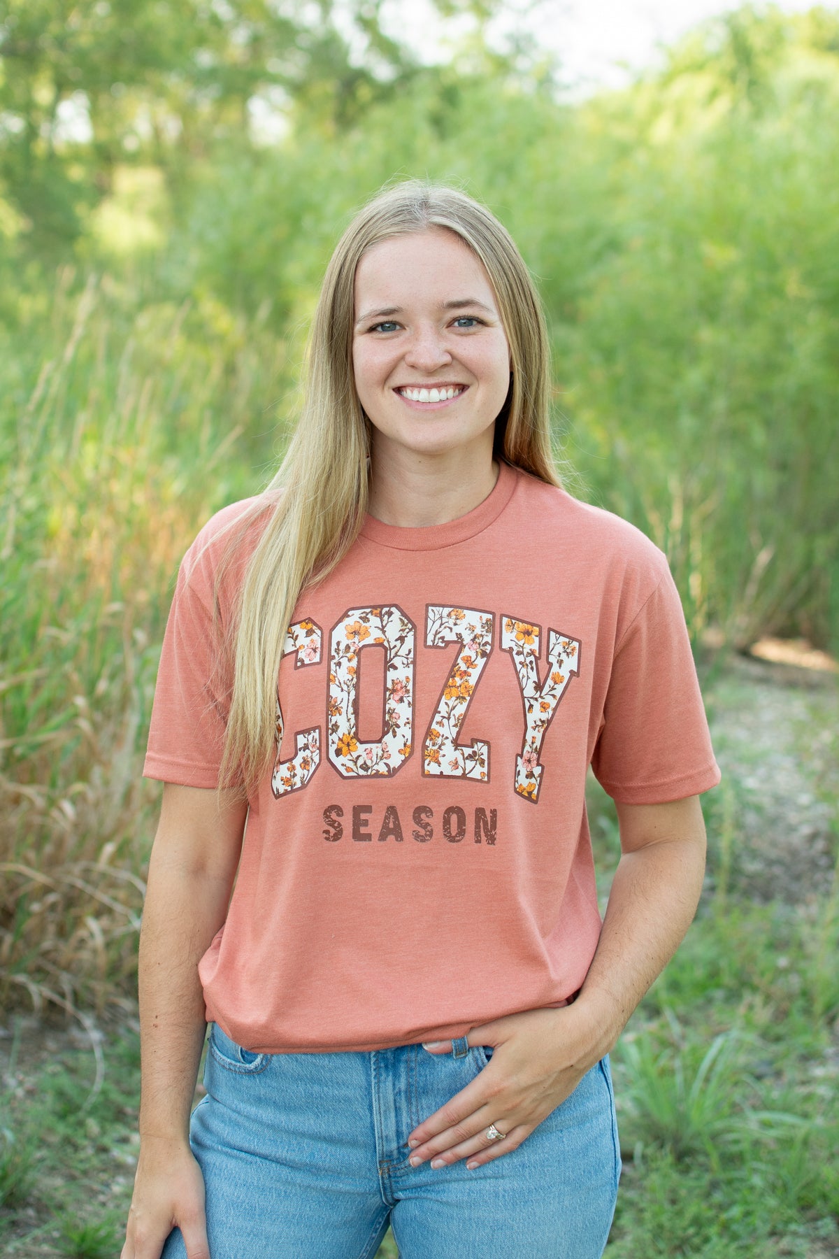 Fall Floral 'Cozy Season' Adult T-Shirt
