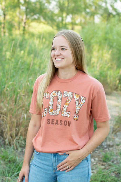 Fall Floral 'Cozy Season' Adult T-Shirt