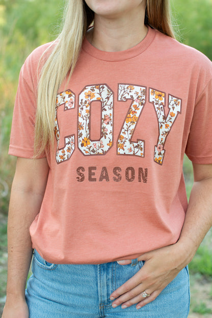Fall Floral 'Cozy Season' Adult T-Shirt