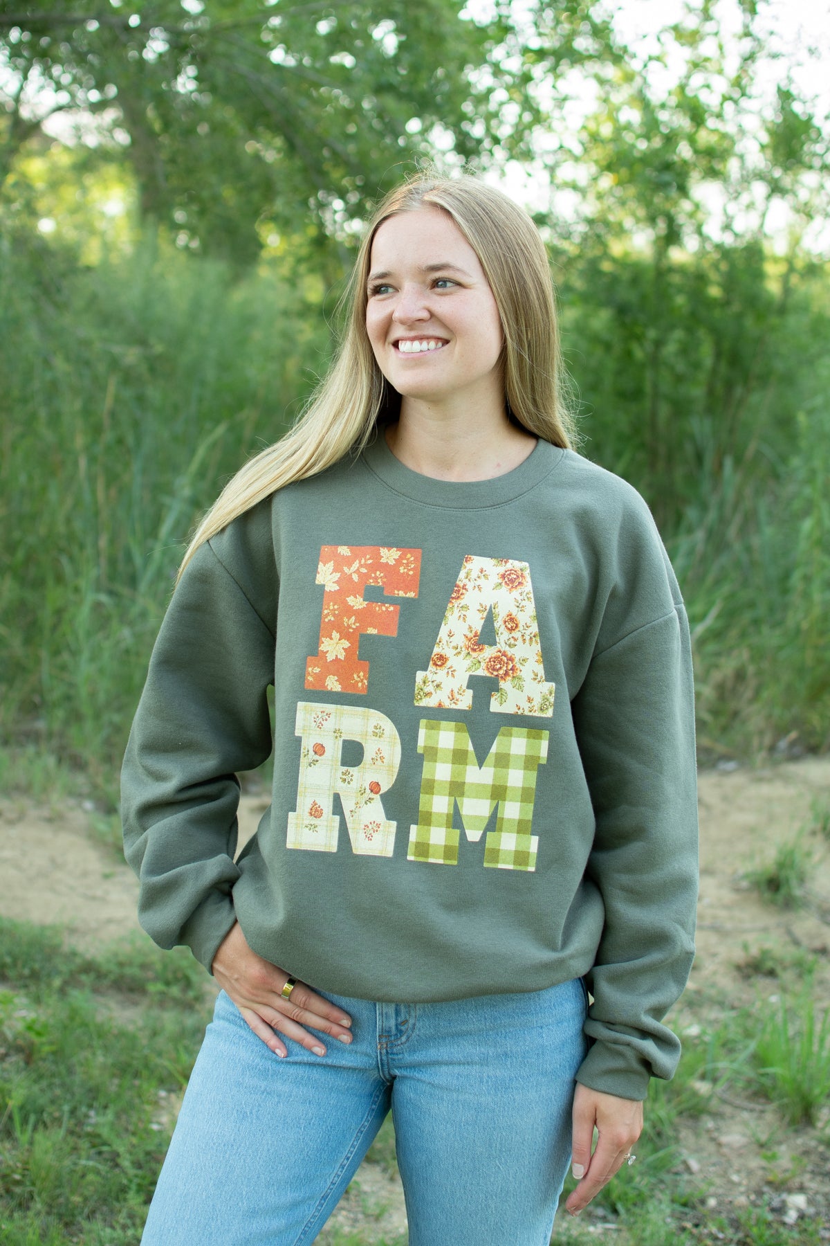 Fall Floral 'Farm' Adult Crewneck