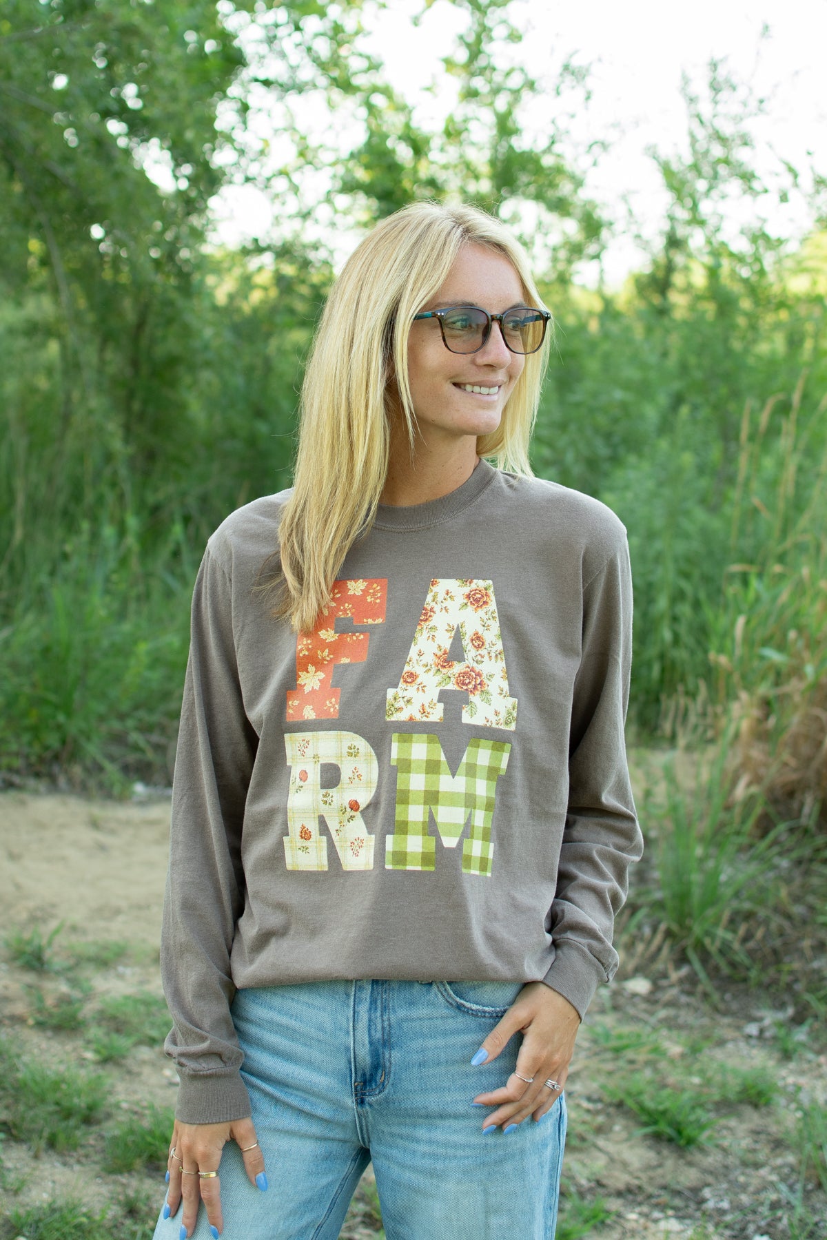 Fall Floral 'Farm' Adult Long Sleeve