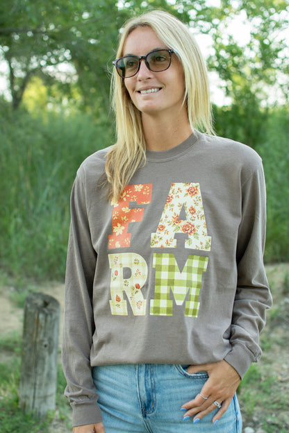Fall Floral 'Farm' Adult Long Sleeve