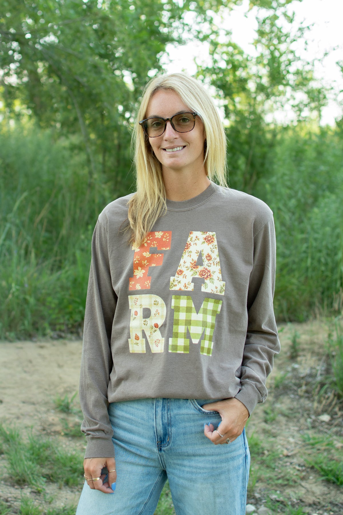 Fall Floral 'Farm' Adult Long Sleeve
