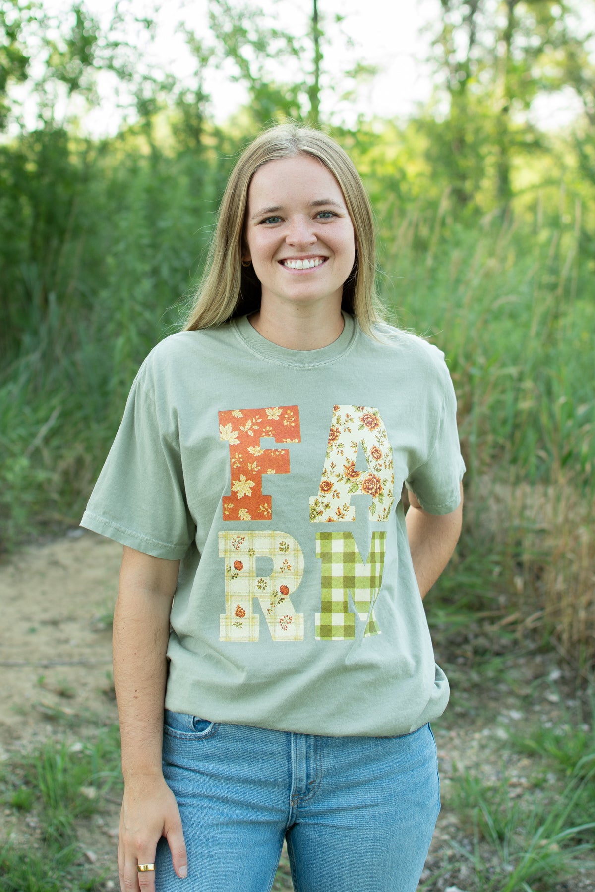 Fall Floral 'Farm' Adult T-Shirt