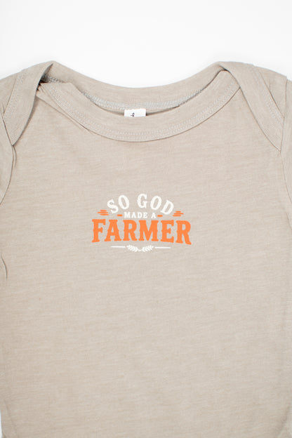 Fall 'So God Made a Farmer' Baby Onesie