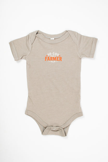 Fall 'So God Made a Farmer' Baby Onesie