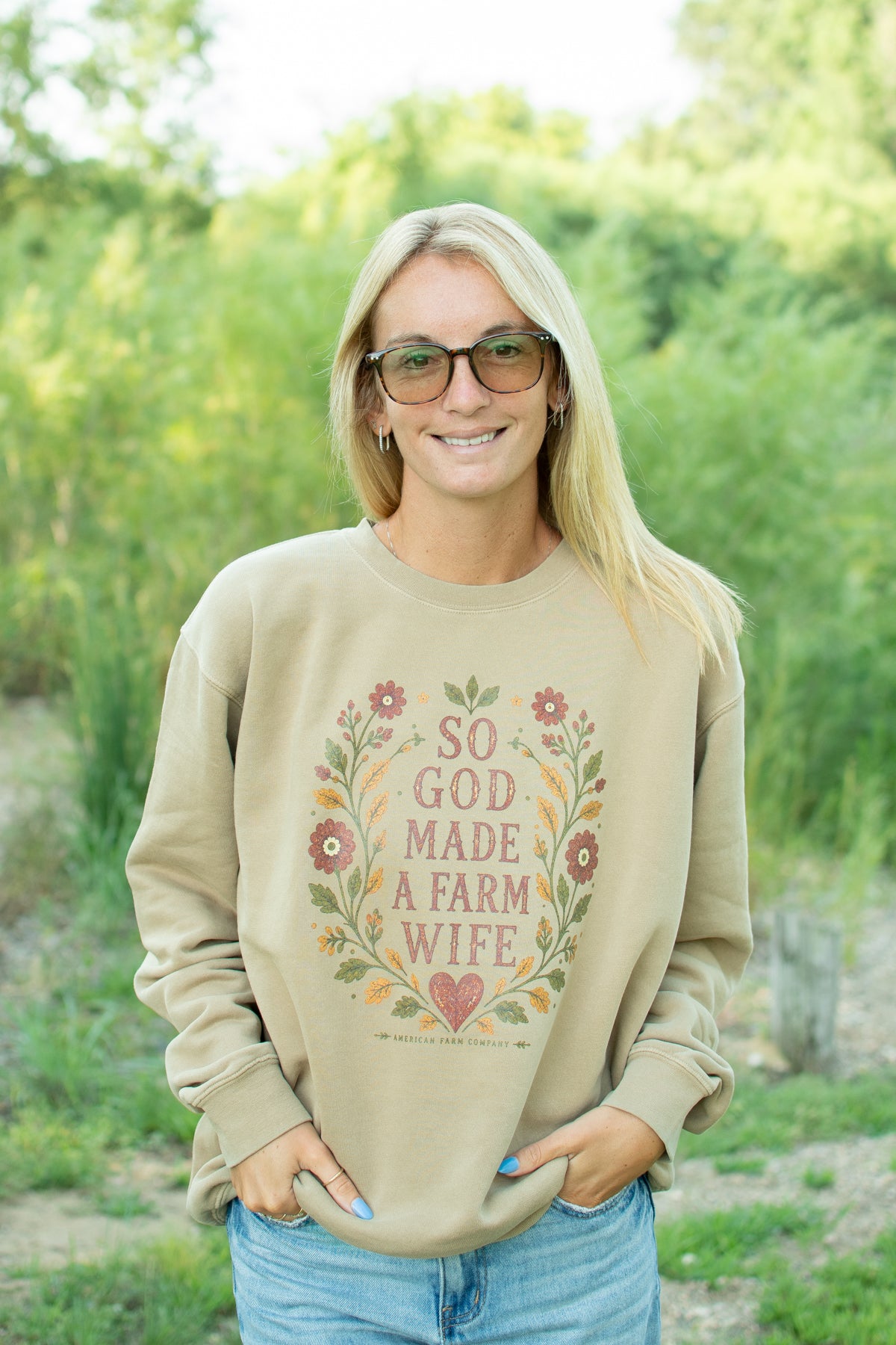 Fall 'So God Made a Farm Wife' Adult Crewneck