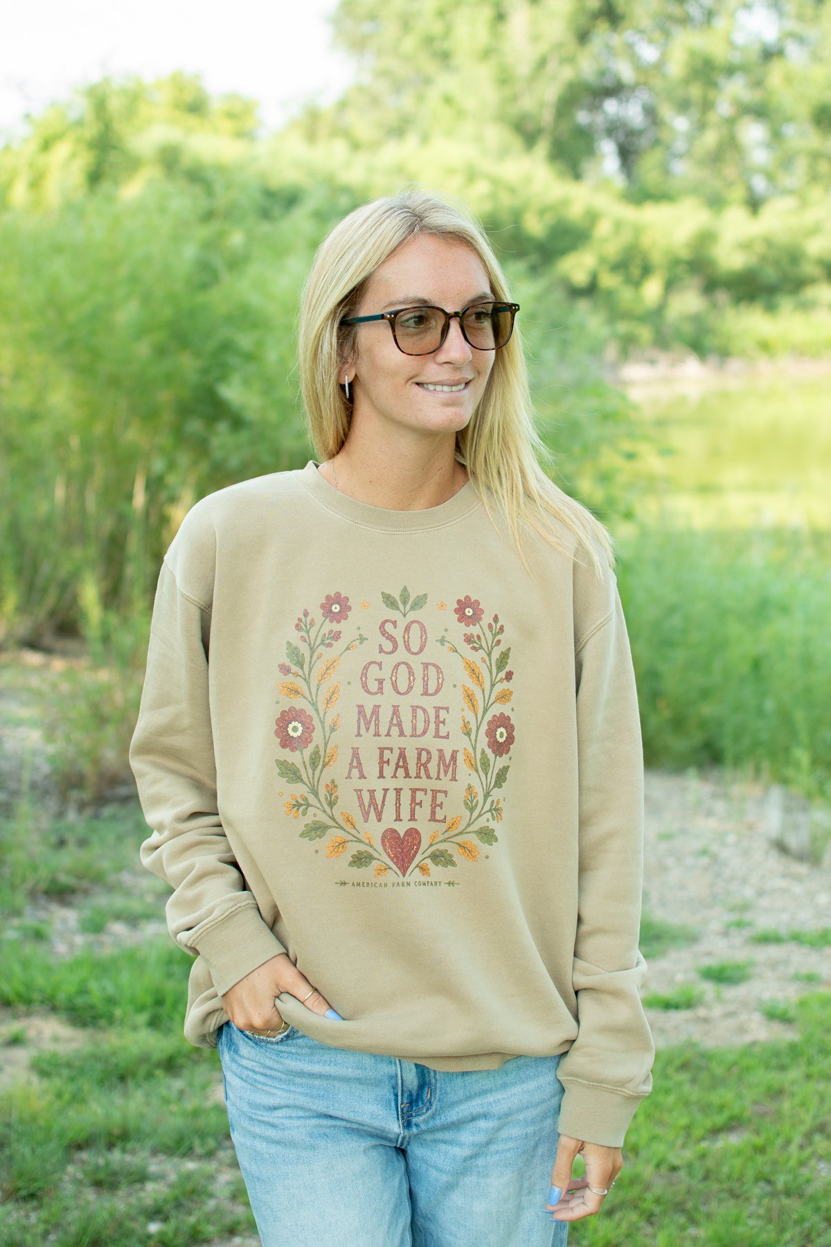 Fall 'So God Made a Farm Wife' Adult Crewneck