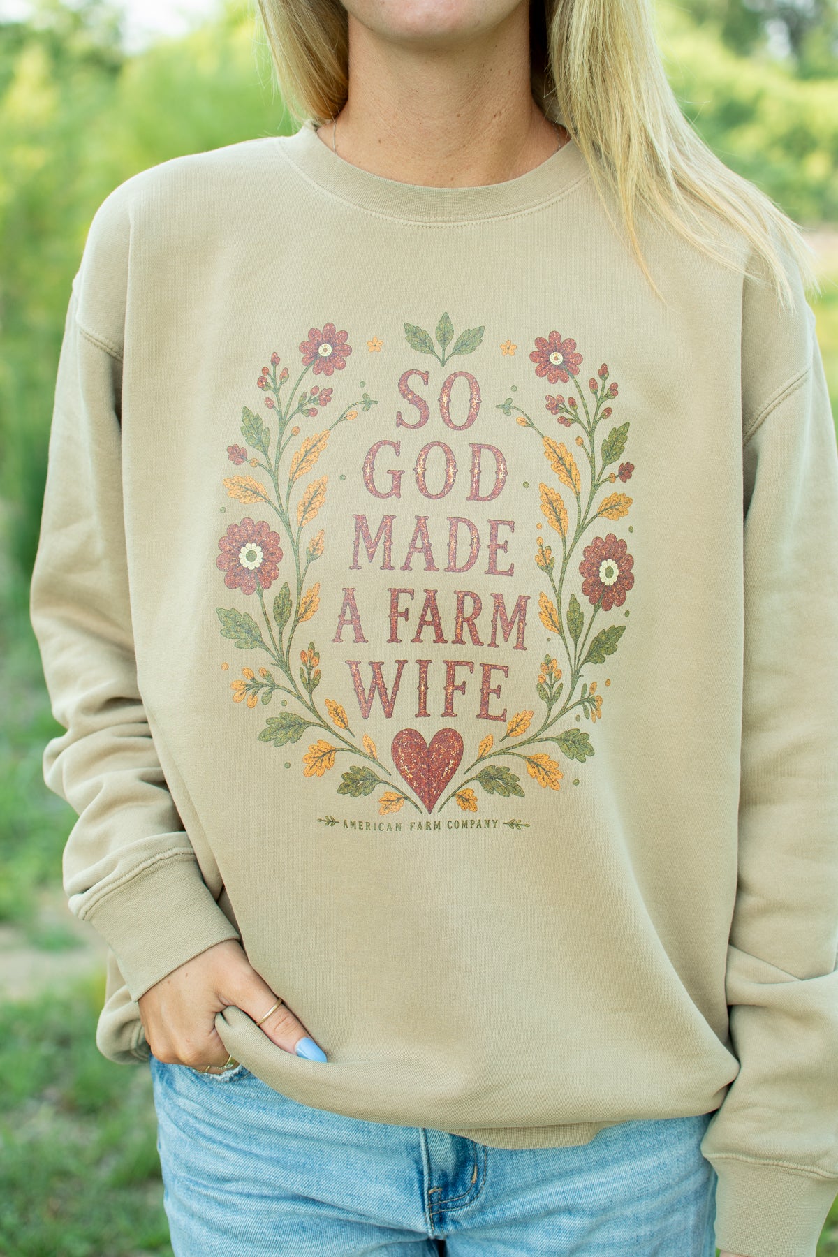Fall 'So God Made a Farm Wife' Adult Crewneck