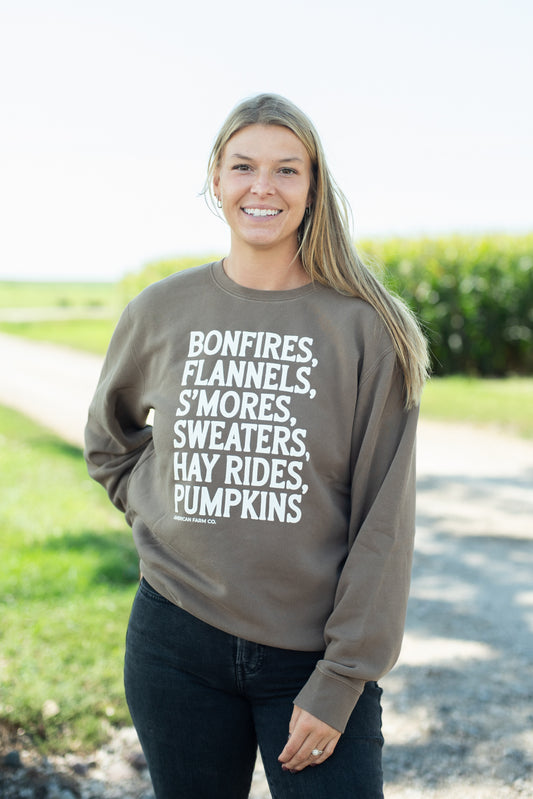 Fall Vibes Brown Crewneck