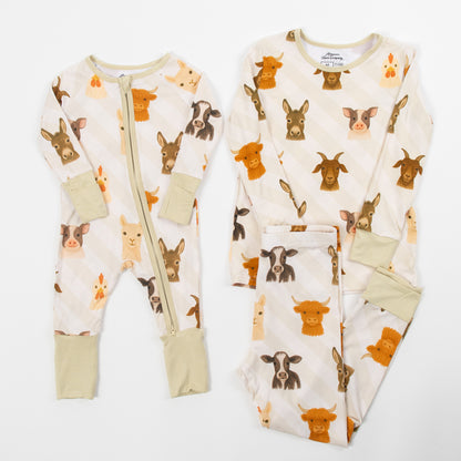 Farm Animals Toddler/Youth Bamboo Pajama Set