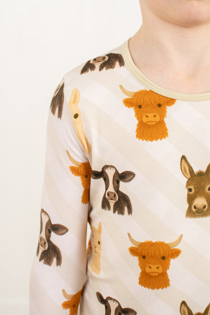 Farm Animals Toddler/Youth Bamboo Pajama Set