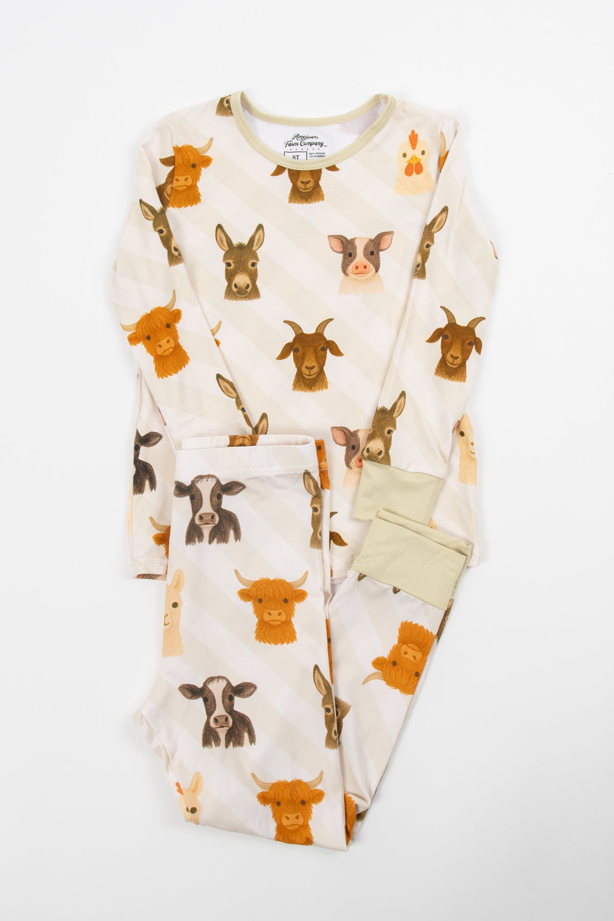 Farm Animals Toddler/Youth Bamboo Pajama Set