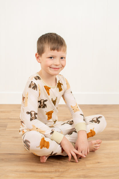 Farm Animals Toddler/Youth Bamboo Pajama Set