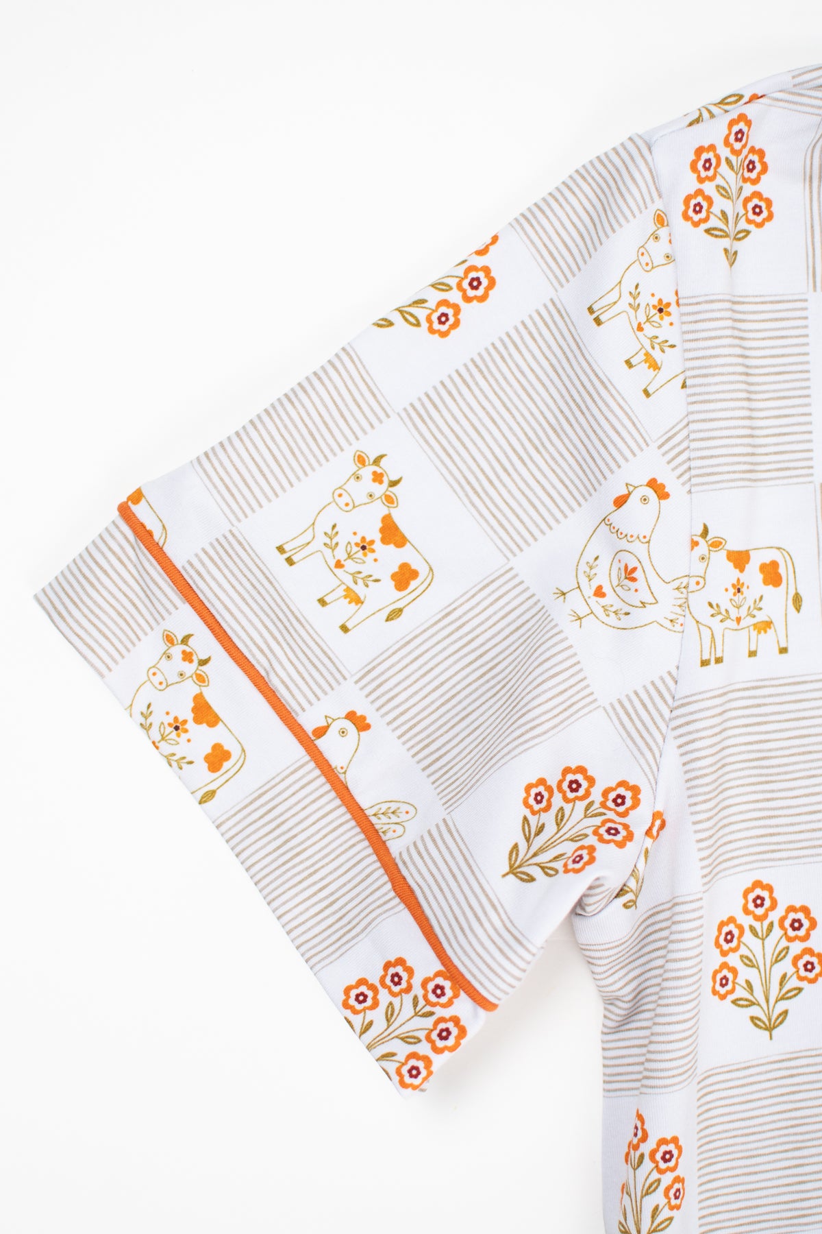 Farm Folk Floral Adult 2-Piece Cotton Pajama Short Set *Preorder*