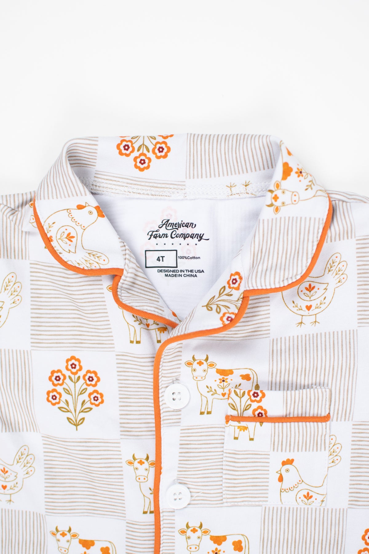 Farm Folk Floral Toddler/Youth Cotton Pajama Short Set *Preorder*
