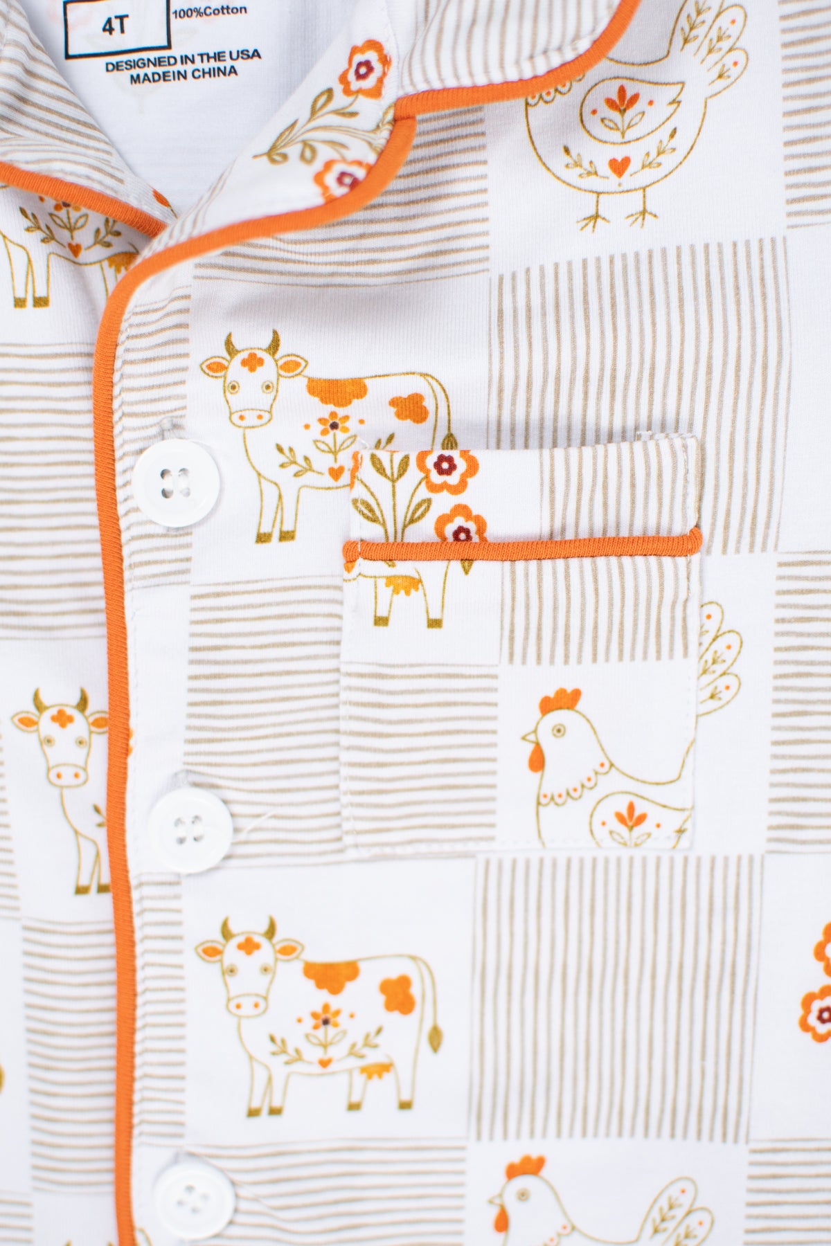 Farm Folk Floral Toddler/Youth Cotton Pajama Short Set *Preorder*