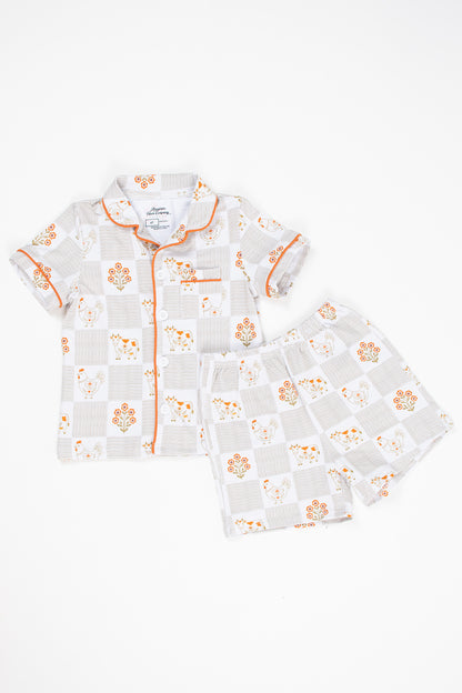 Farm Folk Floral Toddler/Youth Cotton Pajama Short Set *Preorder*