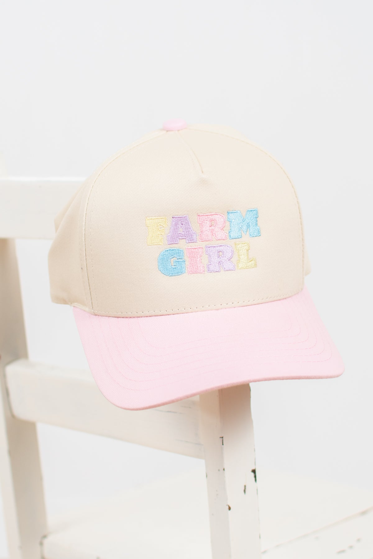 'Farm Girl' Embroidered Youth Trucker Hat