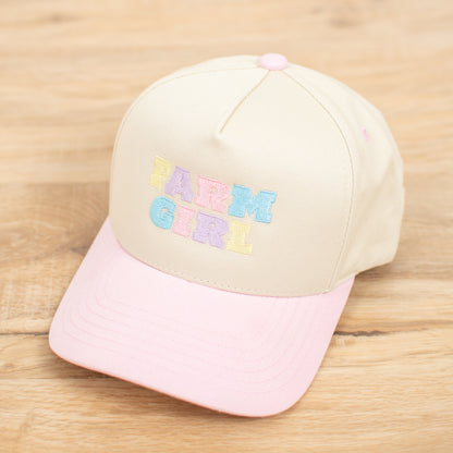 'Farm Girl' Embroidered Youth Trucker Hat