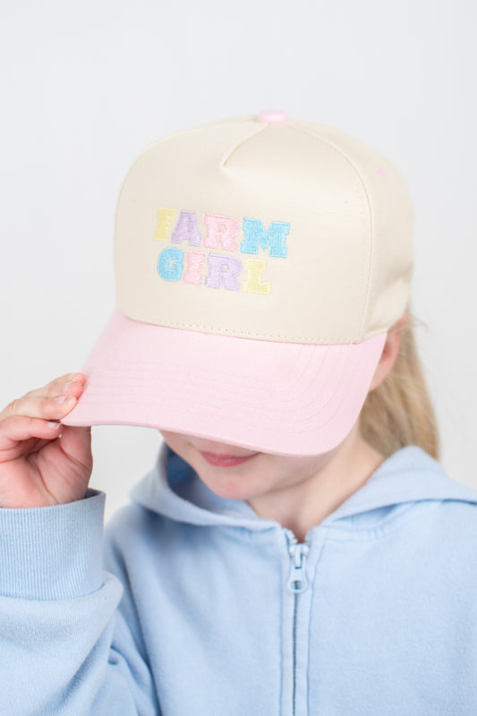 'Farm Girl' Embroidered Youth Trucker Hat