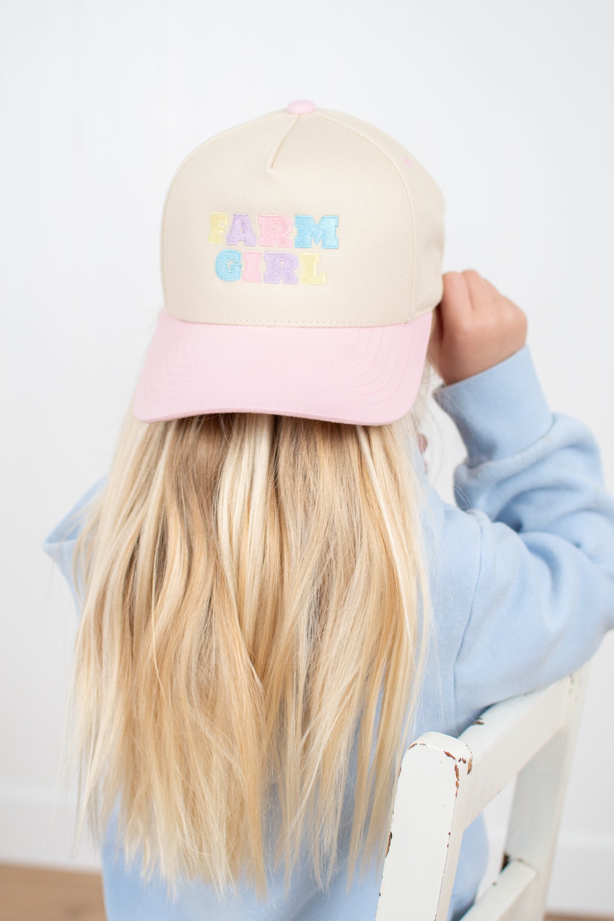 'Farm Girl' Embroidered Youth Trucker Hat
