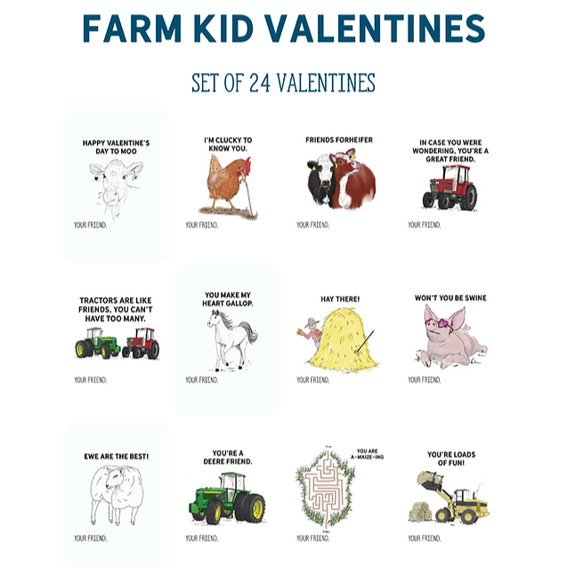 Farm Kid - Valentines Card Bundle