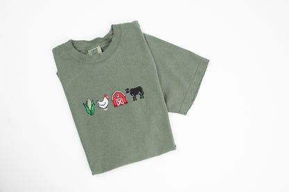 Farm Life Embroidered T-Shirt