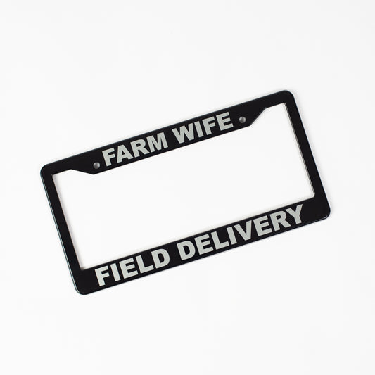 Farm Wife Field Delivery License Plate Cover