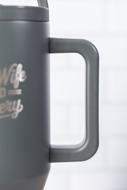 'Farm Wife Field Delivery' 40oz Water Tank Tumbler - Charcoal