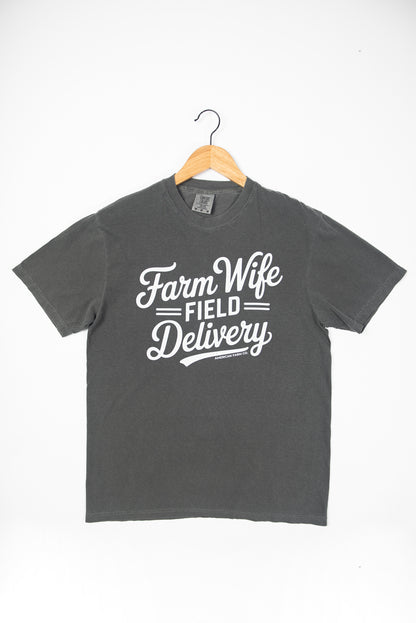 'Farm Wife Field Delivery' Charcoal Tee