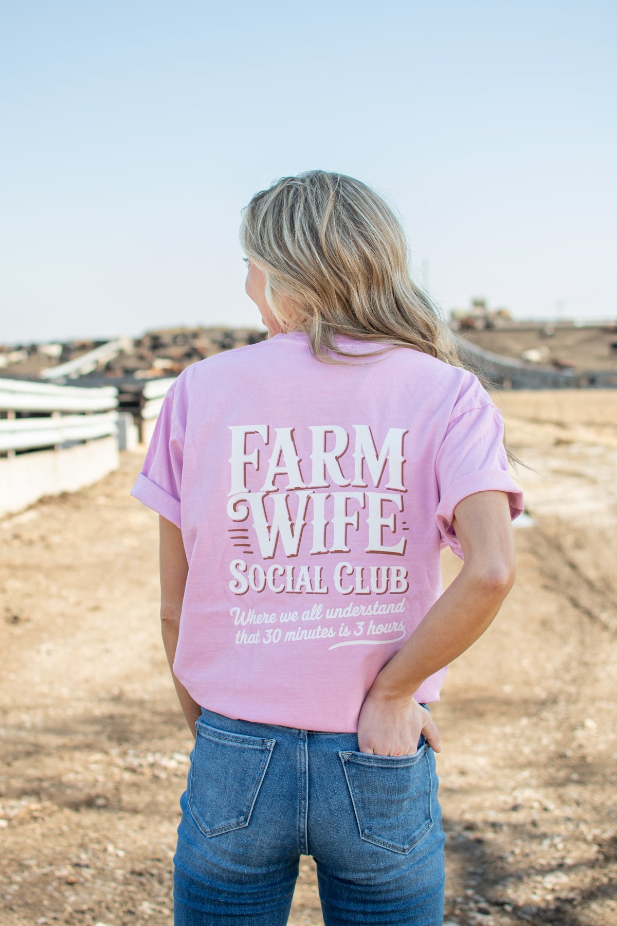 'Farm Wife Social Club' Purple Tee